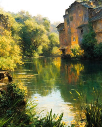 Sauvagnas, Maison au bord du lac