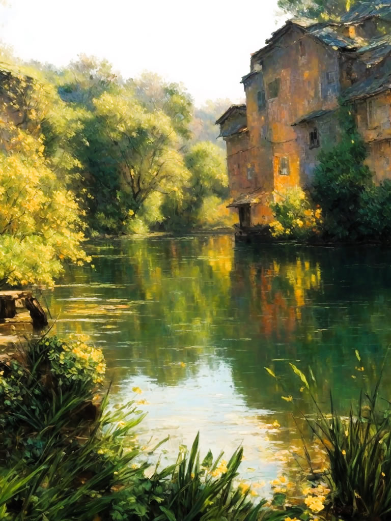 Sauvagnas, Maison au bord du lac