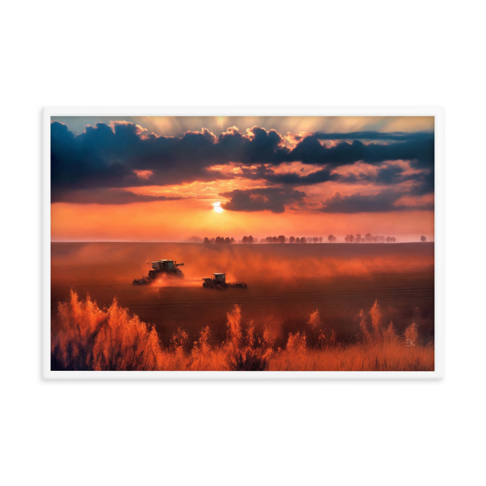 Sauvagnas, Moisson au crépuscule